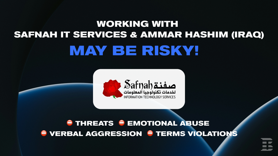 Warning: Working with Safnah IT Services and Ammar Hashim (Iraq) May Be Risky