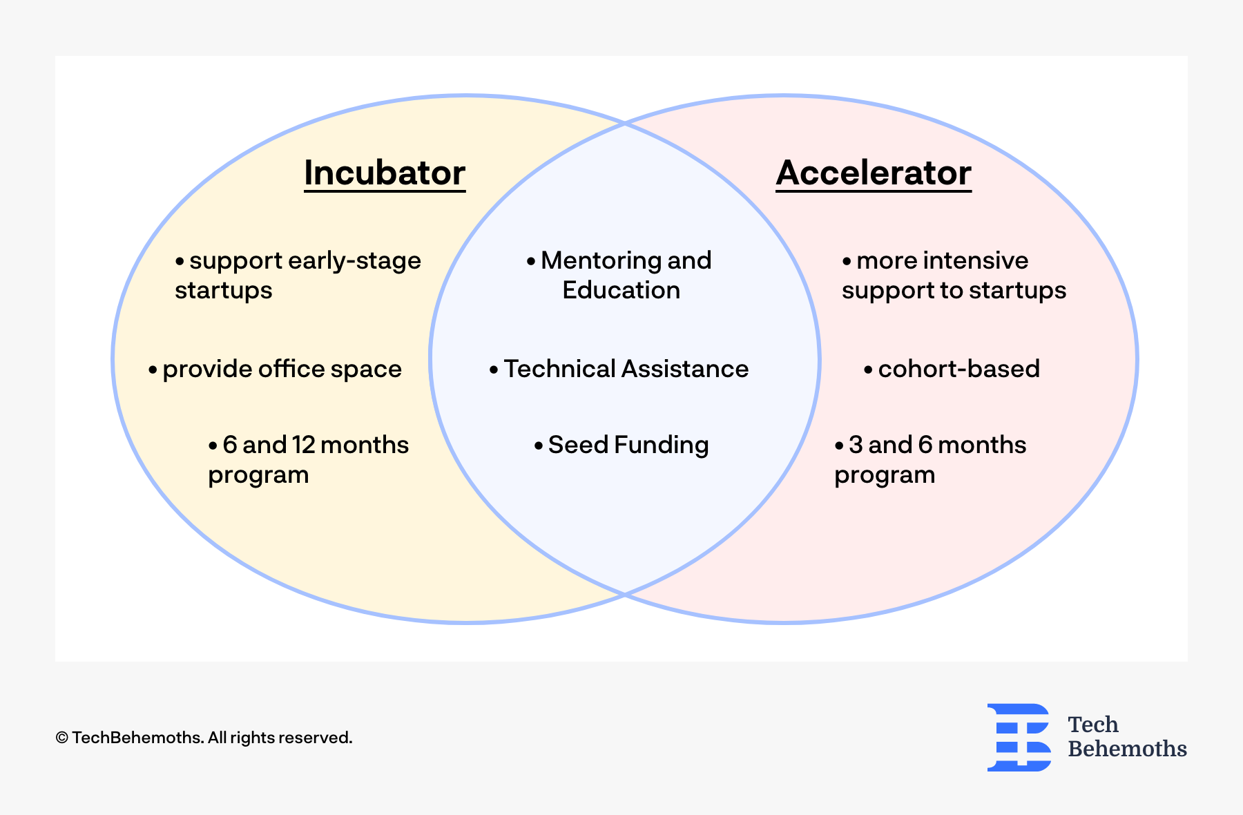 Incubator Accelerator similarities and differences 