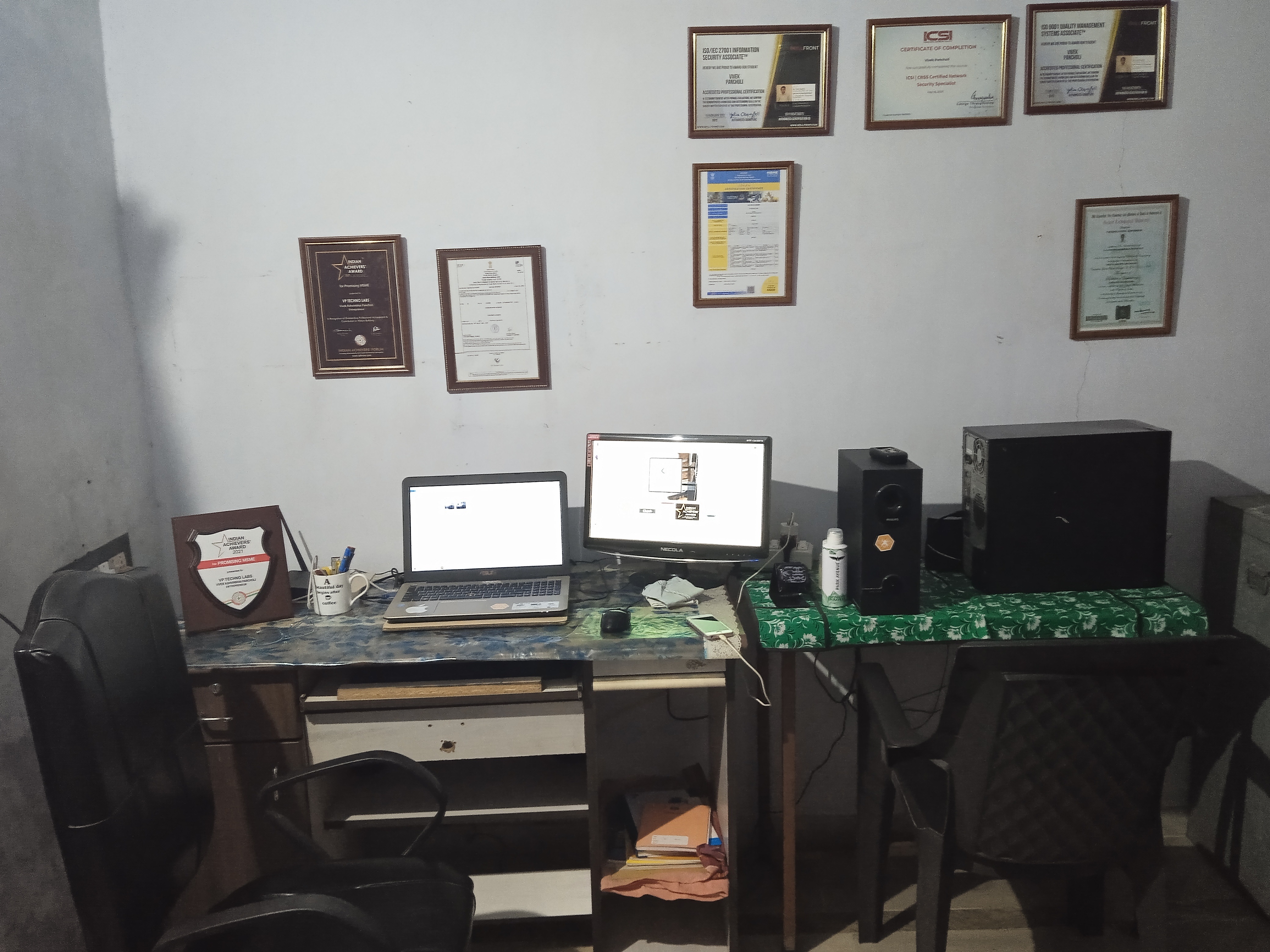 office of Vivek Pancholi - founder of VP Techno Labs India